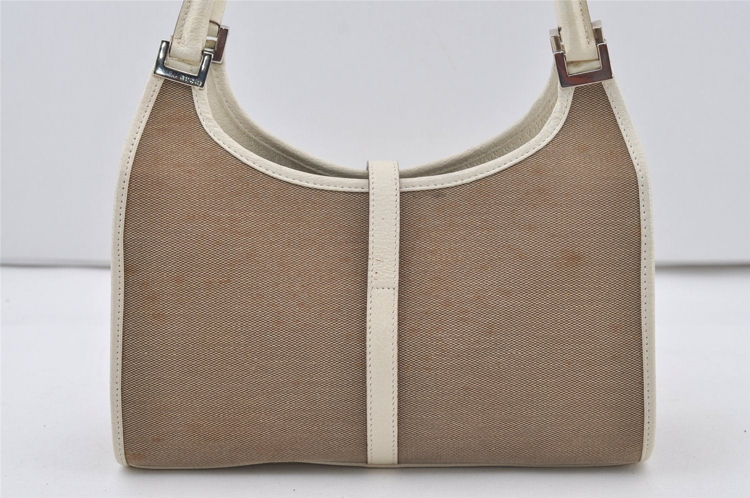 Authentic GUCCI Jackie Shoulder Hand Bag Canvas Leather 0021068 Beige 1091J