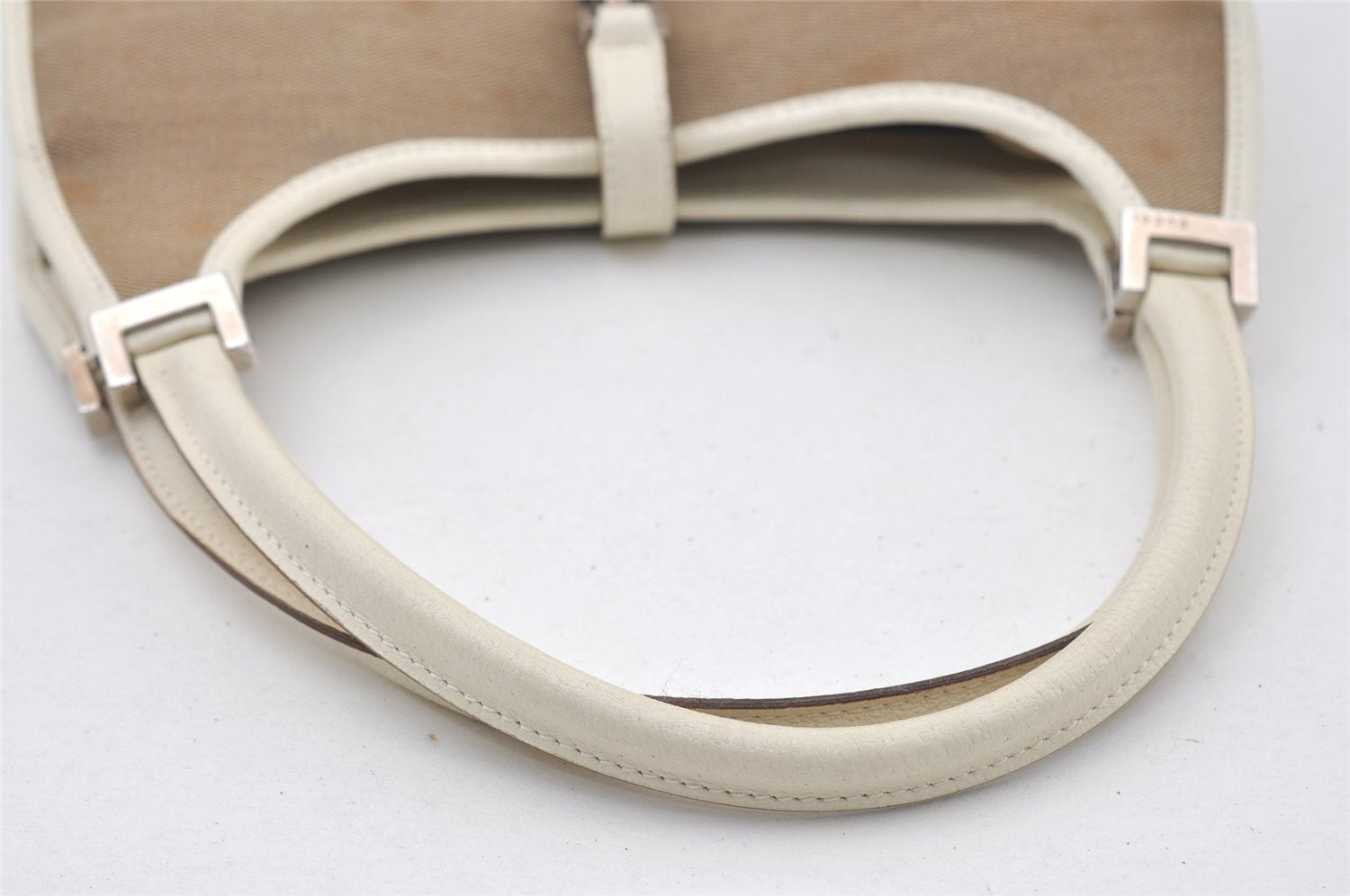 Authentic GUCCI Jackie Shoulder Hand Bag Canvas Leather 0021068 Beige 1091J