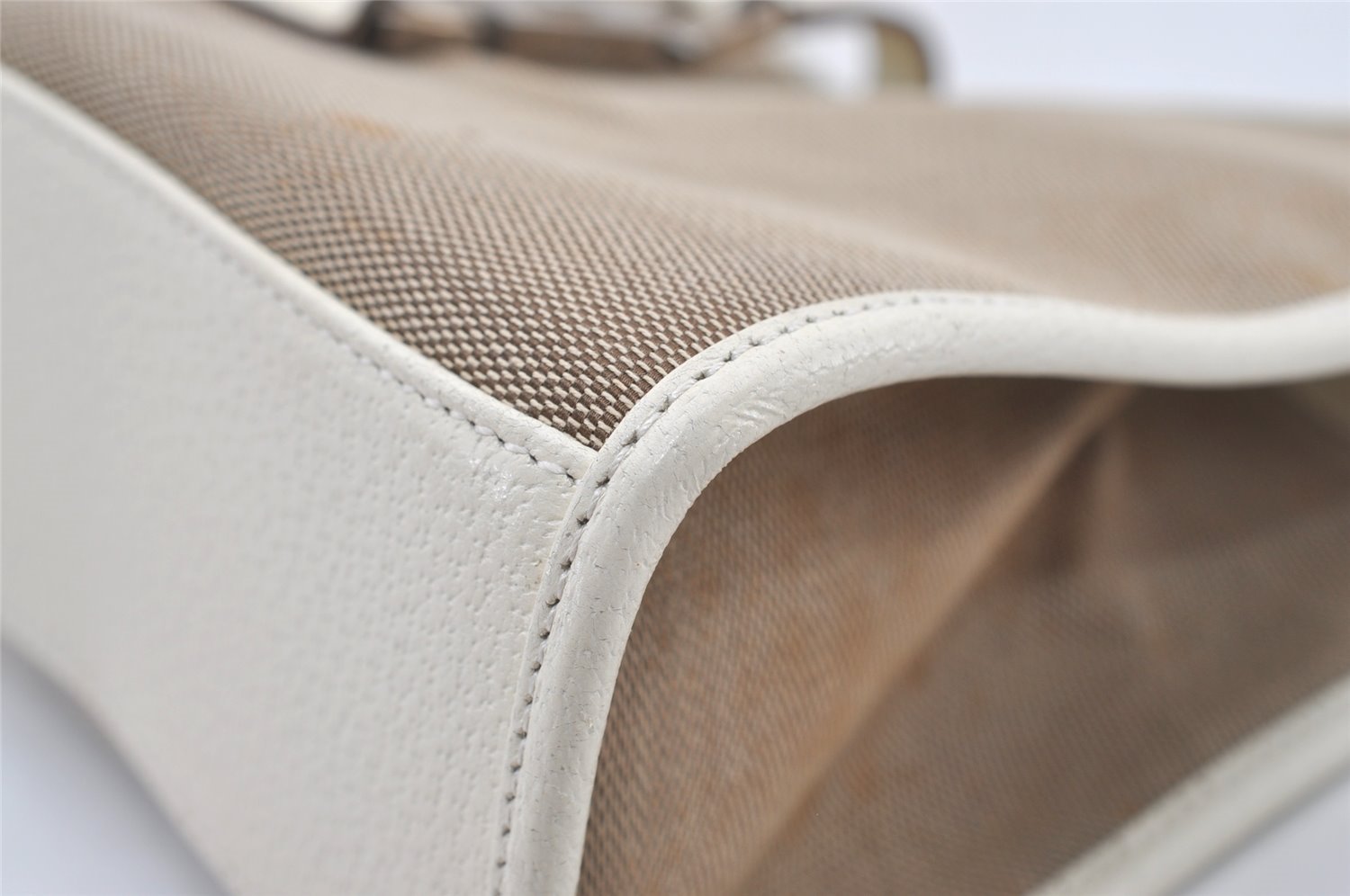 Authentic GUCCI Jackie Shoulder Hand Bag Canvas Leather 0021068 Beige 1091J