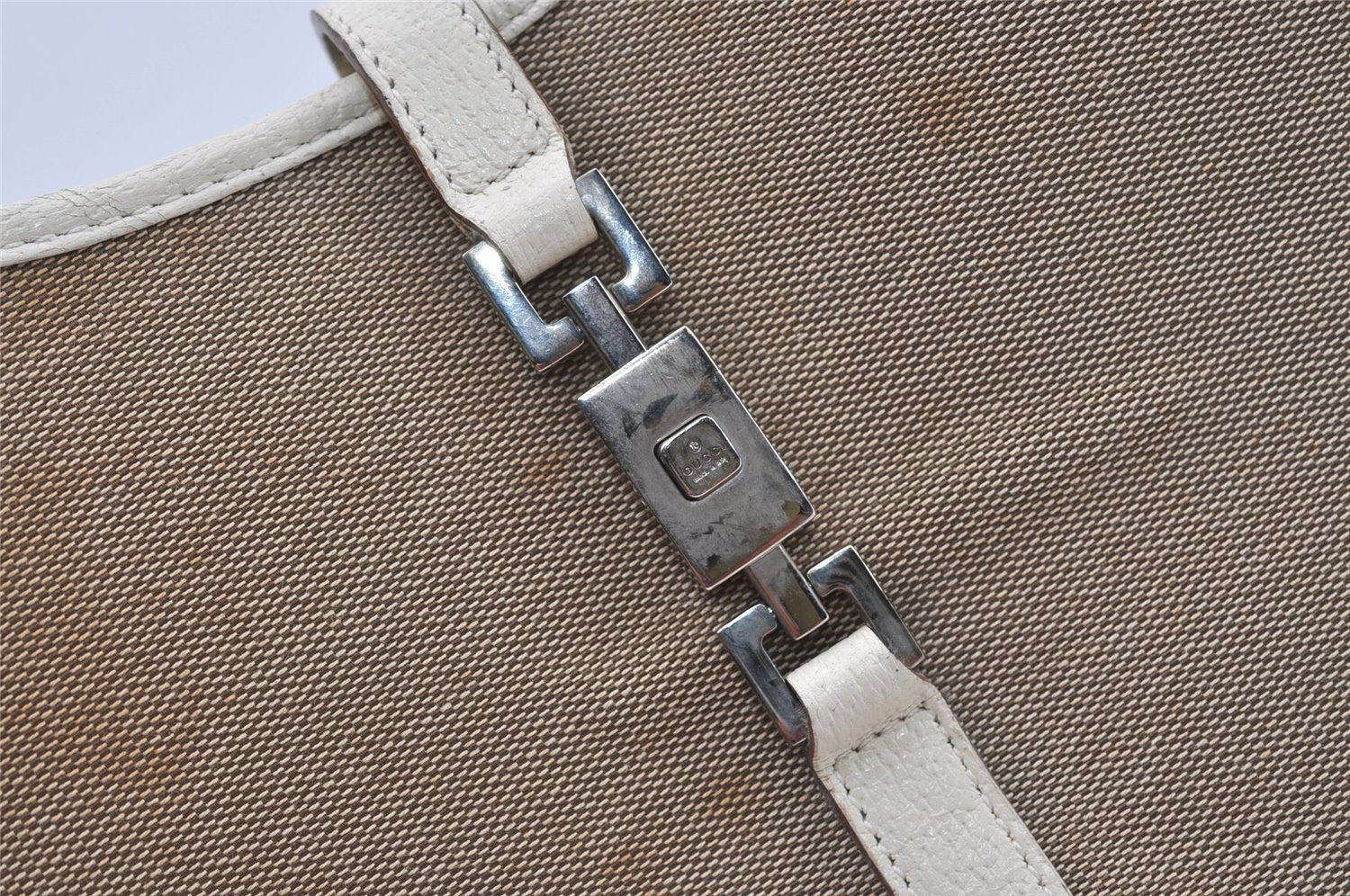 Authentic GUCCI Jackie Shoulder Hand Bag Canvas Leather 0021068 Beige 1091J