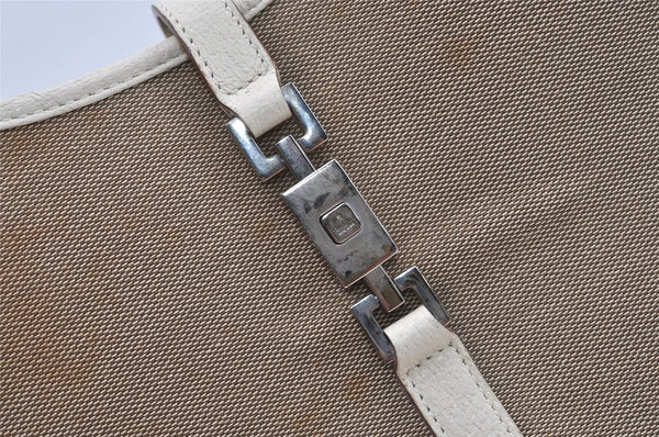 Authentic GUCCI Jackie Shoulder Hand Bag Canvas Leather 0021068 Beige 1091J
