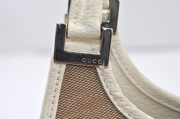 Authentic GUCCI Jackie Shoulder Hand Bag Canvas Leather 0021068 Beige 1091J