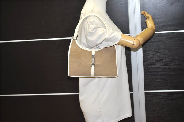 Authentic GUCCI Jackie Shoulder Hand Bag Canvas Leather 0021068 Beige 1091J