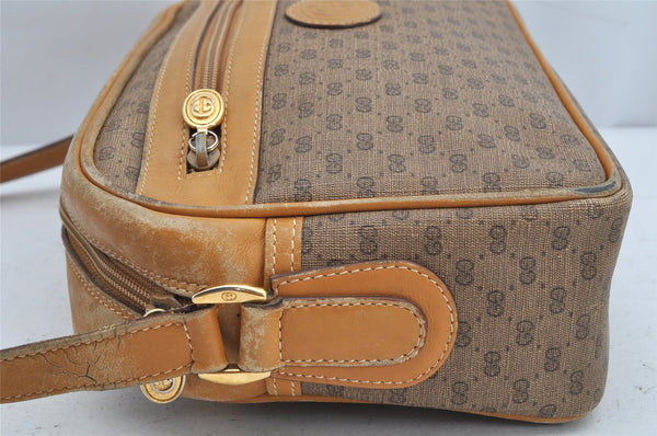 Authentic GUCCI Micro GG PVC Leather Shoulder Cross Body Bag Purse Brown 1091K