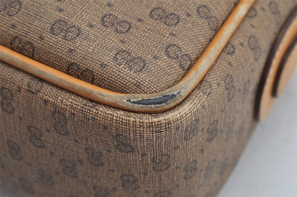 Authentic GUCCI Micro GG PVC Leather Shoulder Cross Body Bag Purse Brown 1091K