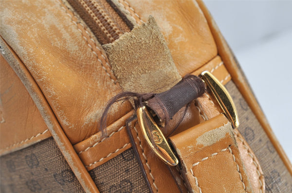 Authentic GUCCI Micro GG PVC Leather Shoulder Cross Body Bag Purse Brown 1091K