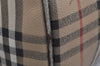 Authentic Burberrys Nova Check PVC Leather Hand Boston Bag Brown Beige 1092K