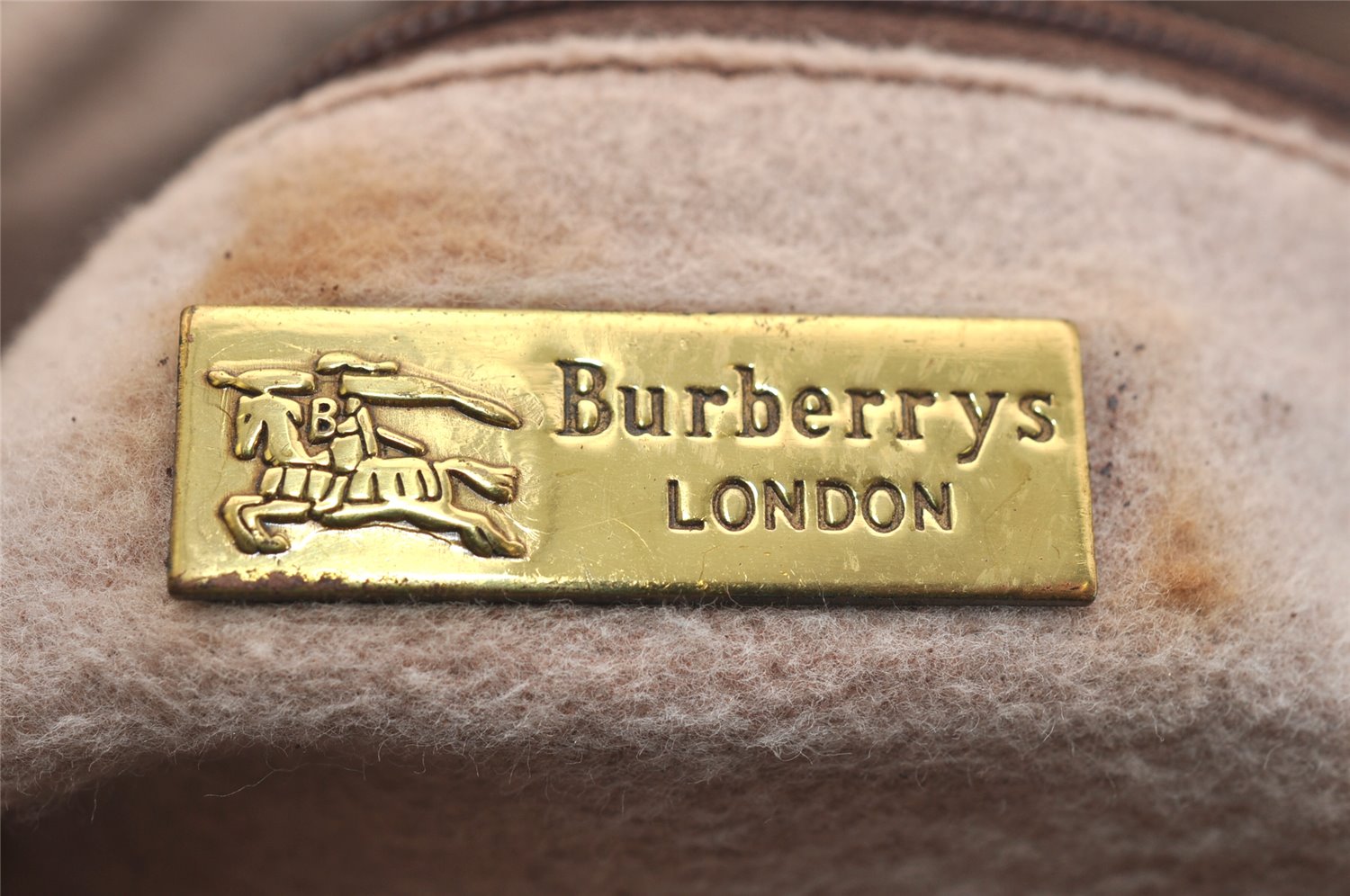 Authentic Burberrys Nova Check PVC Leather Hand Boston Bag Brown Beige 1092K