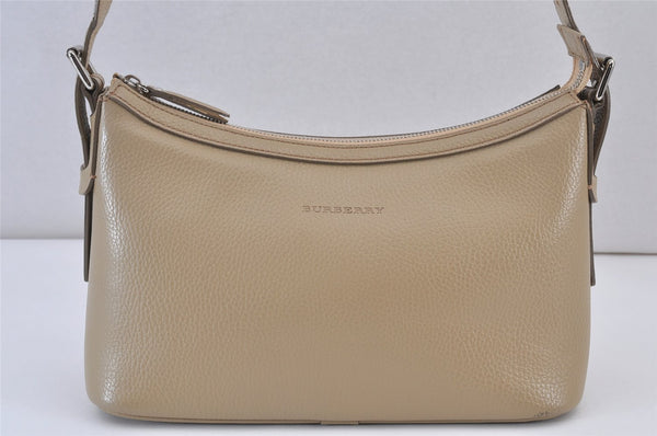 Authentic BURBERRY Vintage Leather Shoulder Hand Bag Purse Beige 1093K