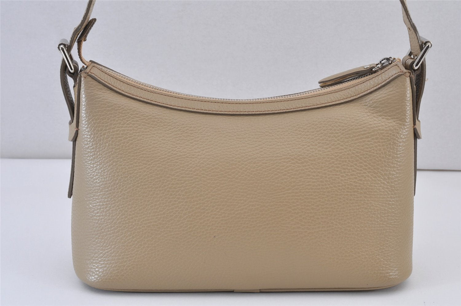 Authentic BURBERRY Vintage Leather Shoulder Hand Bag Purse Beige 1093K