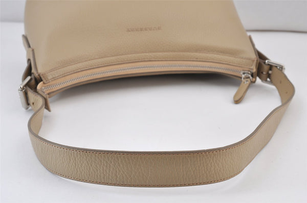Authentic BURBERRY Vintage Leather Shoulder Hand Bag Purse Beige 1093K