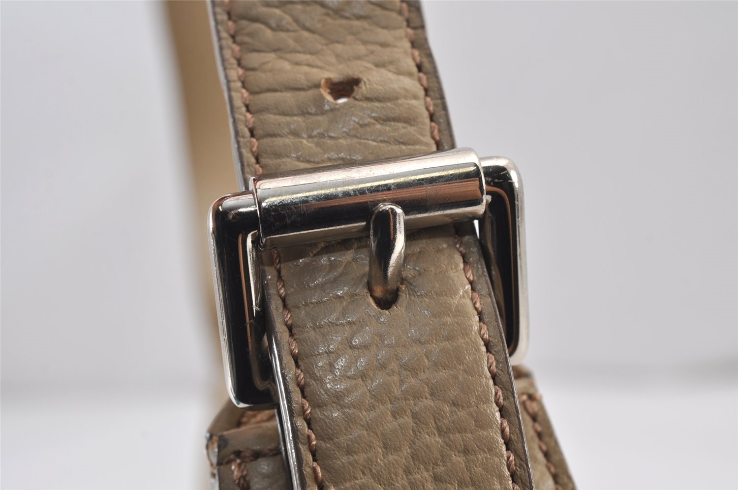Authentic BURBERRY Vintage Leather Shoulder Hand Bag Purse Beige 1093K