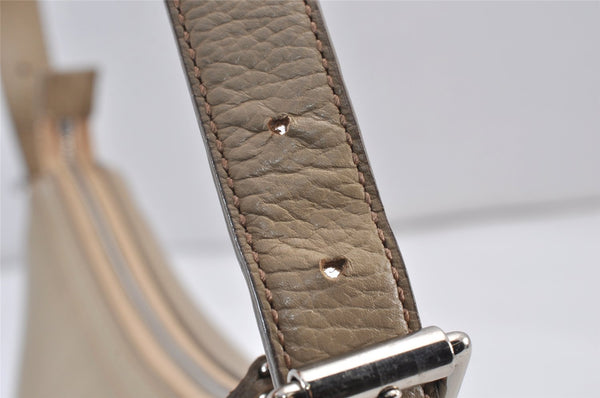 Authentic BURBERRY Vintage Leather Shoulder Hand Bag Purse Beige 1093K