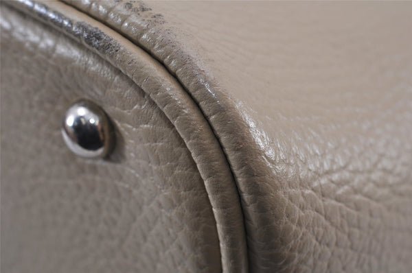 Authentic BURBERRY Vintage Leather Shoulder Hand Bag Purse Beige 1093K