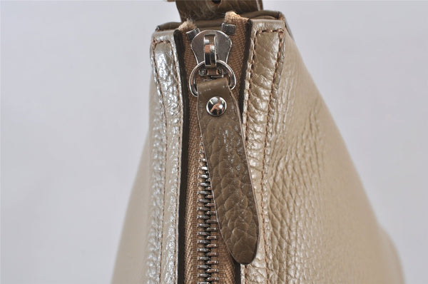 Authentic BURBERRY Vintage Leather Shoulder Hand Bag Purse Beige 1093K