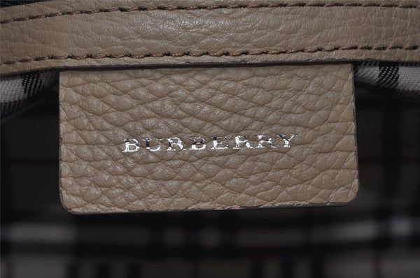 Authentic BURBERRY Vintage Leather Shoulder Hand Bag Purse Beige 1093K