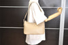 Authentic BURBERRY Vintage Leather Shoulder Hand Bag Purse Beige 1093K