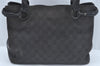 Authentic GUCCI Horsebit Shoulder Tote Bag GG Canvas Leather 101971 Black 1094J