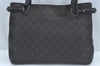 Authentic GUCCI Horsebit Shoulder Tote Bag GG Canvas Leather 101971 Black 1094J