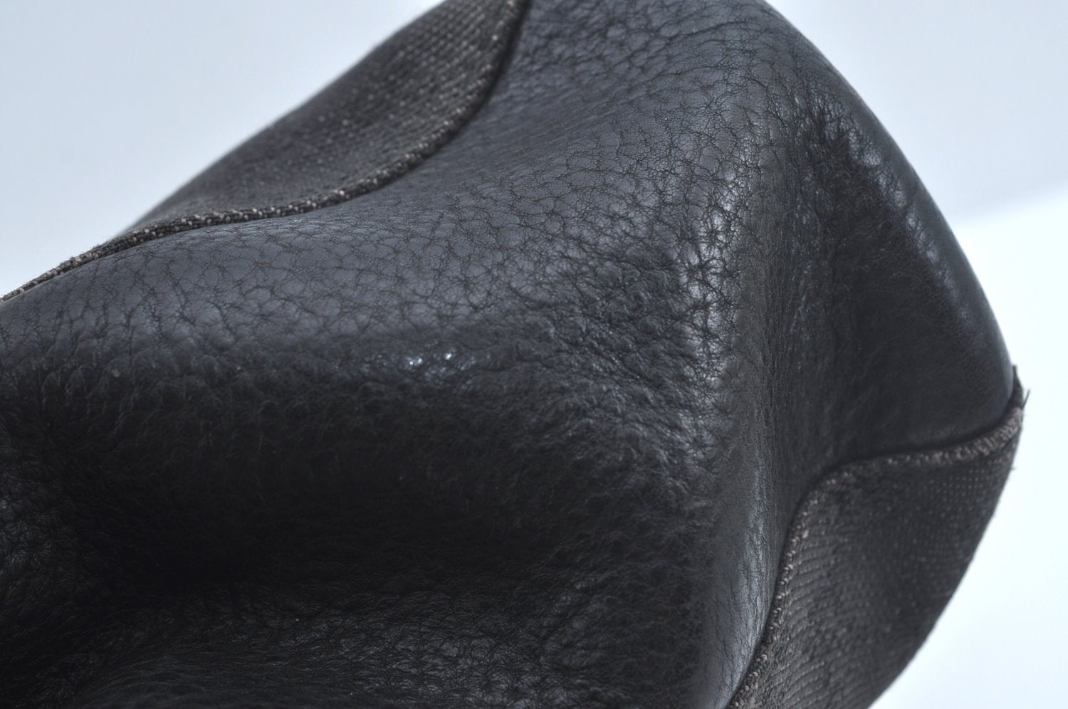 Authentic GUCCI Horsebit Shoulder Tote Bag GG Canvas Leather 101971 Black 1094J