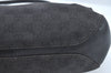 Authentic GUCCI Horsebit Shoulder Tote Bag GG Canvas Leather 101971 Black 1094J