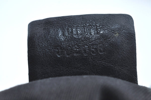 Authentic GUCCI Horsebit Shoulder Tote Bag GG Canvas Leather 101971 Black 1094J