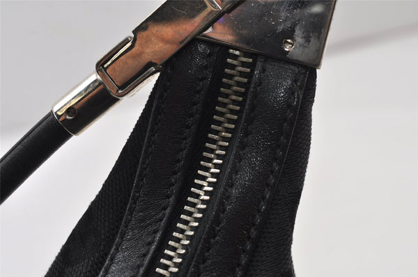 Authentic GUCCI Shoulder Hand Bag Purse GG Canvas Leather 0013812 Black 1094K