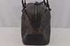 Authentic Chloe Vintage Hand Boston Bag Purse Canvas Leather Black 1095J