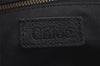 Authentic Chloe Vintage Hand Boston Bag Purse Canvas Leather Black 1095J