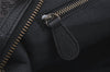 Authentic Chloe Vintage Hand Boston Bag Purse Canvas Leather Black 1095J