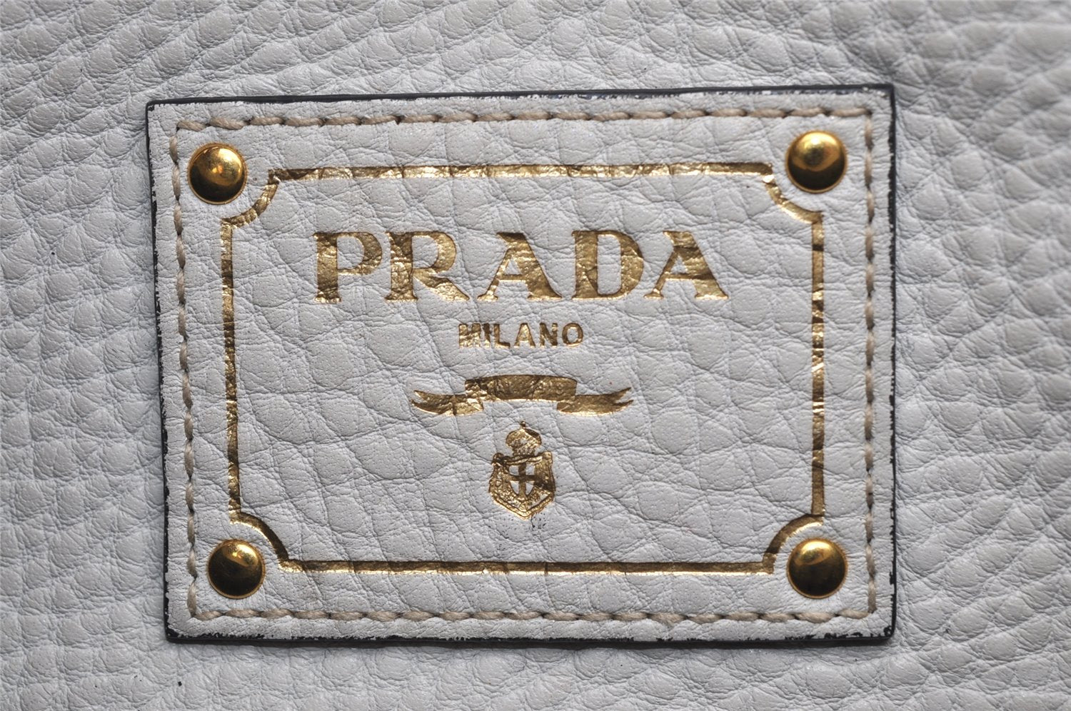 Authentic PRADA VIT DAINO Leather 2Way Shoulder Hand Bag BT0962 White 1095K