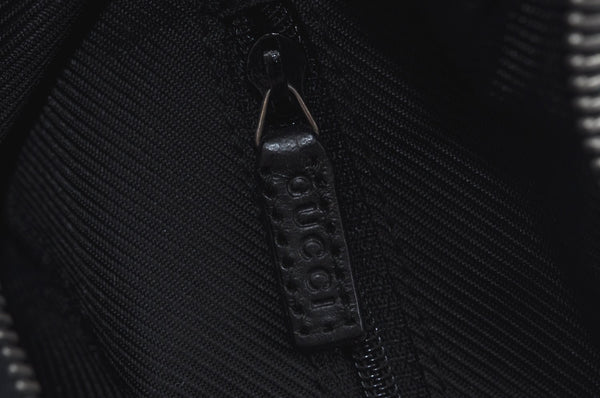 Authentic GUCCI Shoulder Hand Bag Purse GG Canvas Leather 0013812 Black 1096J