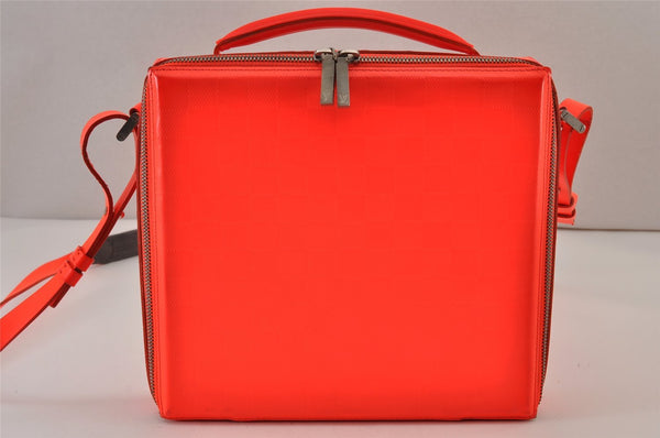 Authentic Louis Vuitton Damier Glace Blues 2Way Shoulder Hand Bag Orange 1096K