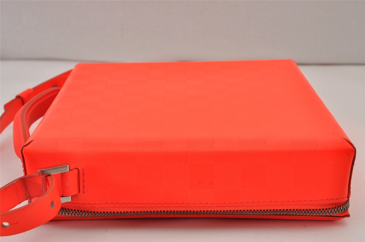 Authentic Louis Vuitton Damier Glace Blues 2Way Shoulder Hand Bag Orange 1096K