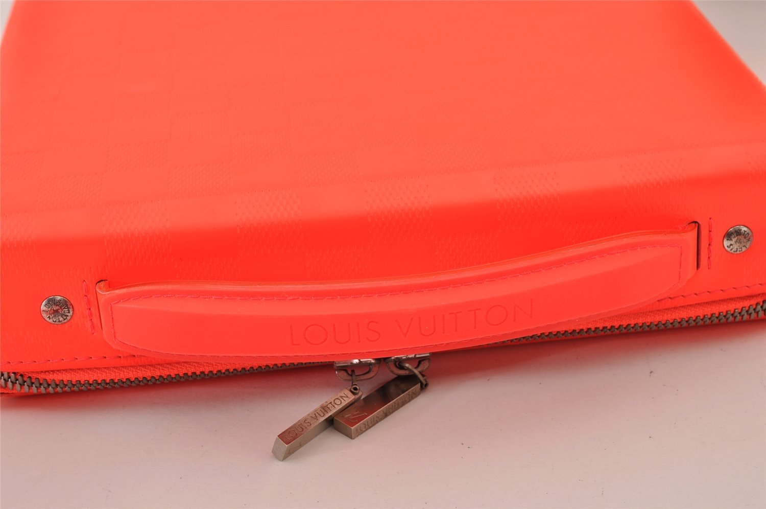 Authentic Louis Vuitton Damier Glace Blues 2Way Shoulder Hand Bag Orange 1096K