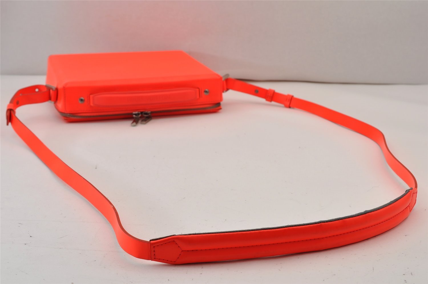 Authentic Louis Vuitton Damier Glace Blues 2Way Shoulder Hand Bag Orange 1096K