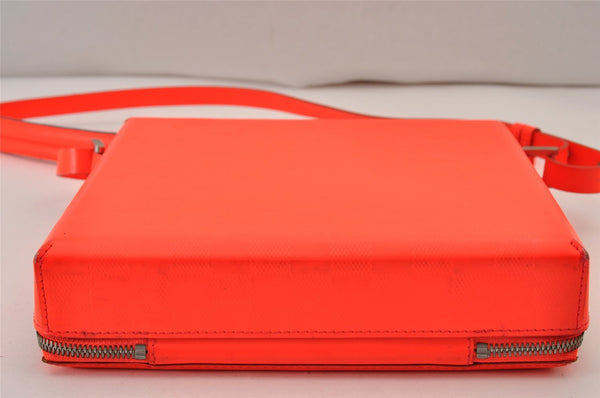 Authentic Louis Vuitton Damier Glace Blues 2Way Shoulder Hand Bag Orange 1096K