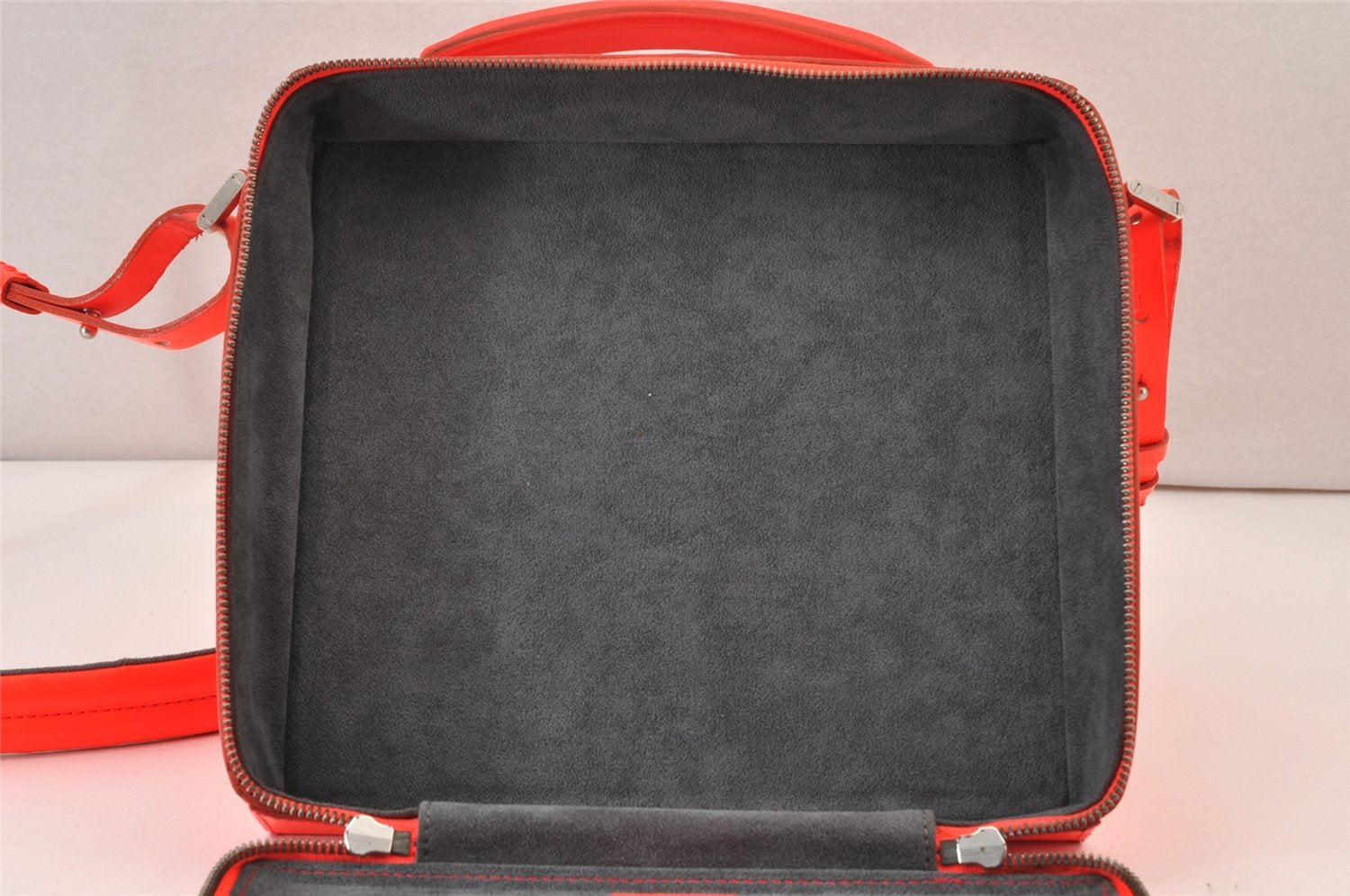 Authentic Louis Vuitton Damier Glace Blues 2Way Shoulder Hand Bag Orange 1096K