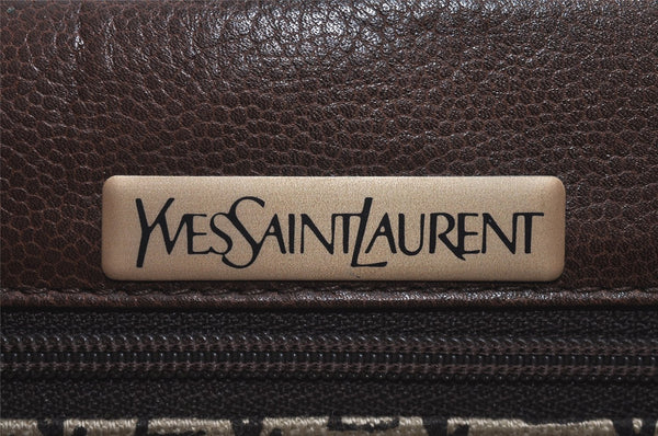 Authentic YVES SAINT LAURENT Vintage Shoulder Bag Purse Leather Brown 1097J