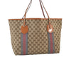 Auth GUCCI Jolie Sherry Line Tote Bag GG Canvas Enamel 211970 Brown Junk 1098K