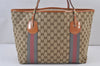 Auth GUCCI Jolie Sherry Line Tote Bag GG Canvas Enamel 211970 Brown Junk 1098K