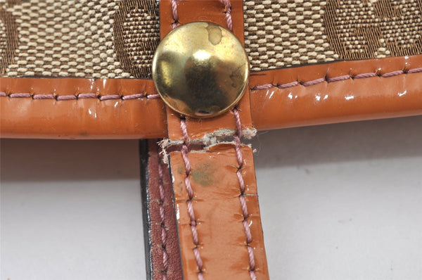 Auth GUCCI Jolie Sherry Line Tote Bag GG Canvas Enamel 211970 Brown Junk 1098K
