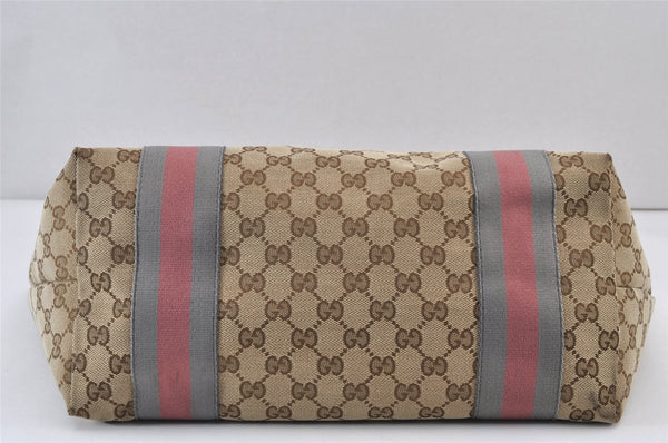 Auth GUCCI Jolie Sherry Line Tote Bag GG Canvas Enamel 211970 Brown Junk 1098K