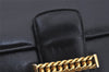 Authentic CELINE Vintage Chain Shoulder Bag Purse Leather Black 1100J