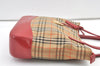 Authentic BURBERRY Vintage Nova Check Canvas Leather Hand Tote Bag Beige 1101K