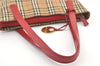 Authentic BURBERRY Vintage Nova Check Canvas Leather Hand Tote Bag Beige 1101K
