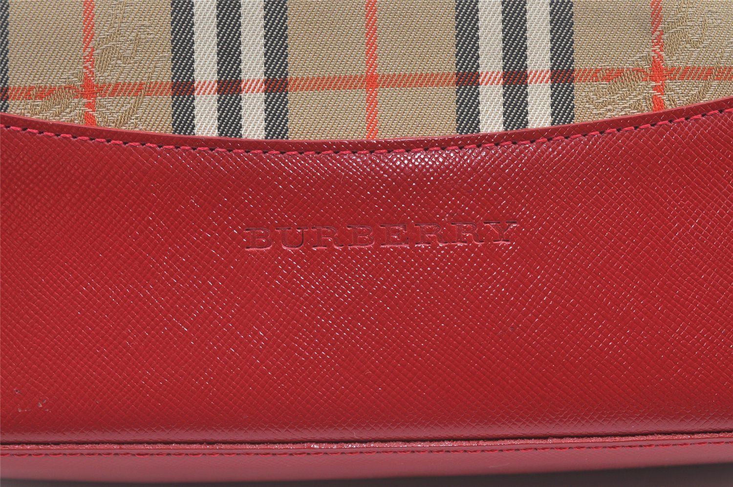 Authentic BURBERRY Vintage Nova Check Canvas Leather Hand Tote Bag Beige 1101K
