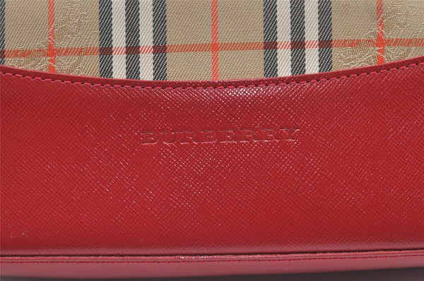Authentic BURBERRY Vintage Nova Check Canvas Leather Hand Tote Bag Beige 1101K