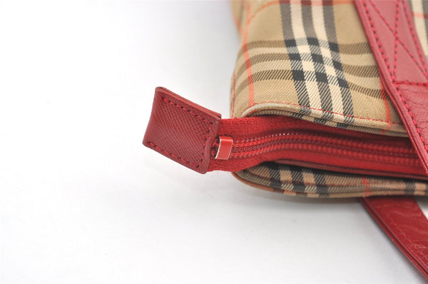 Authentic BURBERRY Vintage Nova Check Canvas Leather Hand Tote Bag Beige 1101K