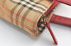 Authentic BURBERRY Vintage Nova Check Canvas Leather Hand Tote Bag Beige 1101K